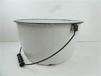 14" Diameter Large Enameled Metal Bucket