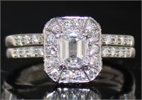 14kt Gold Emerald Cut 1.00 ct Diamond Bridal