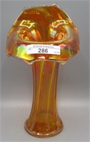 Imp. 9" radium mari. Curled Rib JIP vase