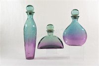 LARGE Floor Thick Glass Decanters & Cork Lids