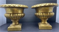 Gold Toned Urn Style Planters