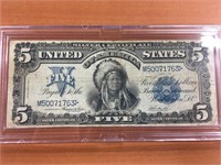 1899 CHIEF ONE PAPA $5 Silver Certificate