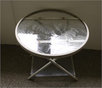 Fern Leaf Glass Folding Side Table