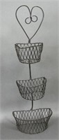 French twisted wire three tier wall pocket ca.