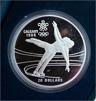 Canadian Mint Silver Coin 1986 Winter Olympics