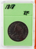 Coin 1818 Capped Bust Half Dollar XF