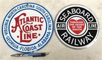 Seaboard Railway 8" diameter metal sign and