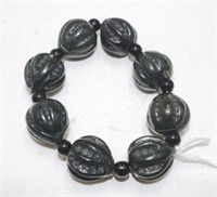 Chinese Buddhist carved stone bead bracelet