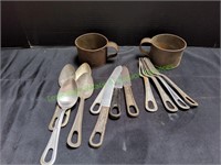 Vintage Military Flatware w/ Tin Cups