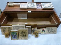 Rubber Stamps with Wooden Box