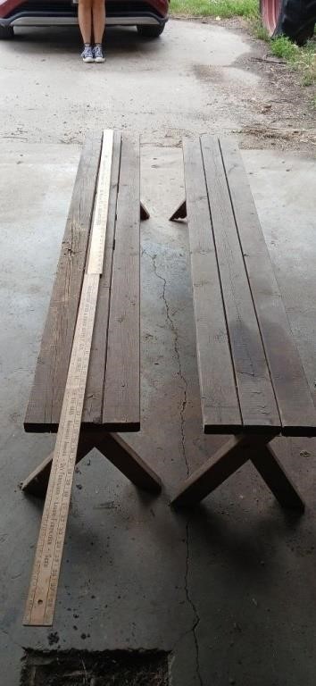 Heavy Wooden benches (have a little dry rot)