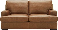 Genuine Leather Down Filled Loveseat Sofa, 74"