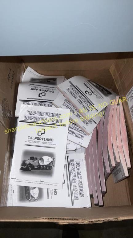Box of Redi-Mix Vehicle Inspection Report