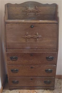 3 Drawer Oak Bureau Desk No. 302 (26"×10"×47")