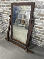 Brown Wood Swivel Mirror from Vintage Dresser