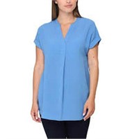 Rachel Roy Women's XXL V-Neck Shirt, Blue XXL
