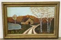 (RK) K. Miller Oil Painting on Board 23 1/2” x 15
