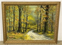 (RK) S. Dyer Forest Oil Painting on Canvas 26