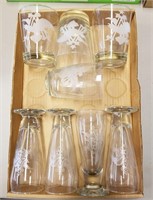 Eight Anheuser Busch Bar Glasses