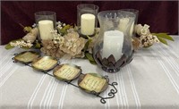 Lot of Rustic Inspired Home Decor. 3 Candle