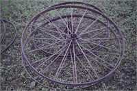 4 Matching Iron Wagon Wheels 54"