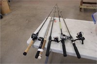 (4) Open & Closed Reels - (6) Rods