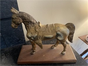 Cast Metal Plated Horse