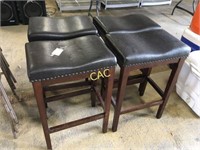 4pc Leather Topped Stools