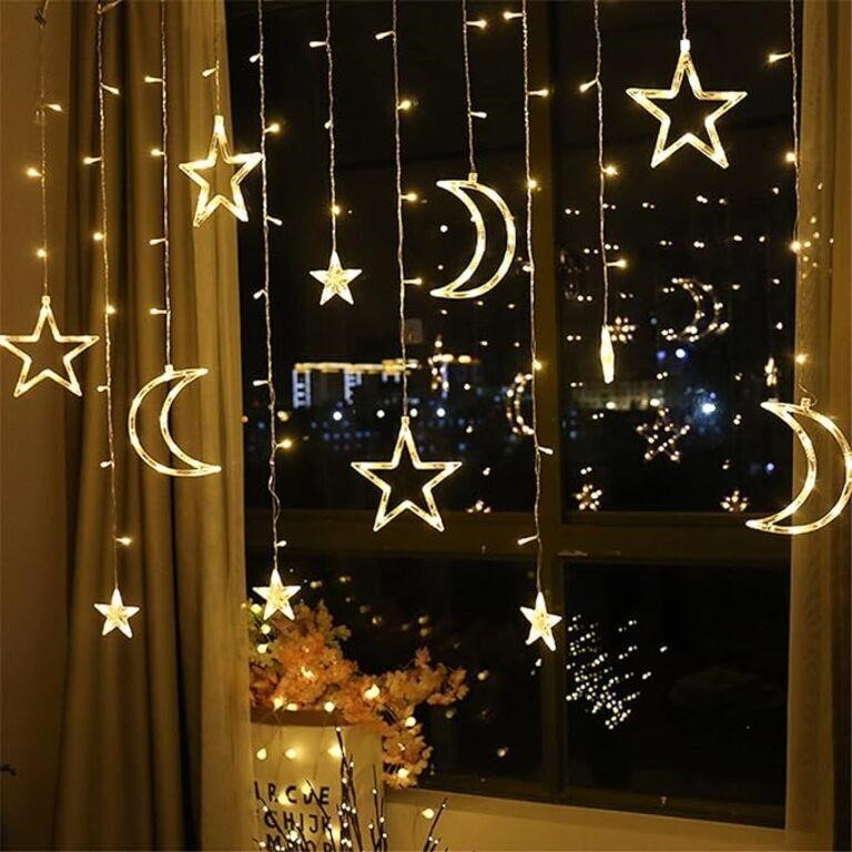 Star Moon Curtain Lights, 126 LED Romantic S