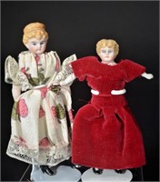[2] German bisque shoulder head doll house dolls