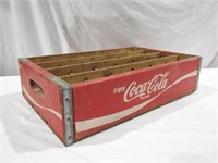 Red Wooden Coca Cola Crate 5" T x 18" W