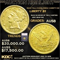 ***Auction Highlight*** 1841-d Gold Liberty Half E