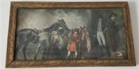 VINTAGE HORSE AND RIDERS PRINT - FRAMED