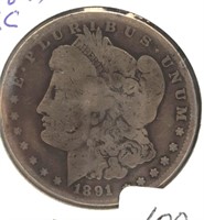 1891  "CC"  Morgan Dollar