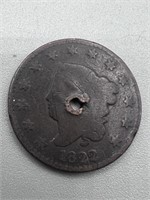 1822 Large Cent w/ Hole