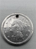 1856 Large Cent w/ Hole
