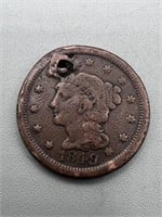1849 Large Cent w/ Hole