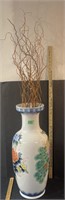 Large 24 Inch Porcelain Vase with Beautiful
