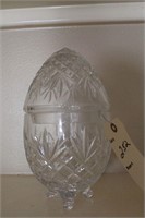 BEAUTIFUL HEAVY CRYSTAL EGG COVERED CANDY DISH