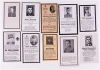 10 WWII GERMAN DEATH CARDS