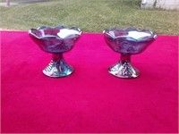2 Carnival glass candle holders