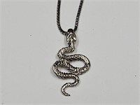 18" Silver Snake Necklace