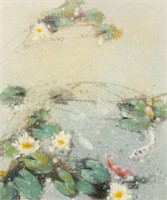 Waterlilies and Carps, Painting by Chi-Chung Hu.