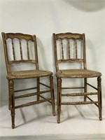 2 ANTIQUE CANE CHAIRS