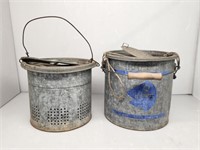 Vintage Galvanized Minnow Buckets