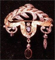 A Georgian 10K rose gold brooch/pendant,