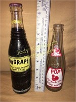 NuGrape & Pop of the North soda bottles
