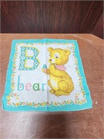 VINTAGE "B" BEAR HANDKERCHIEF