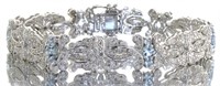 Natural 7.50 ct Aquamarine & Diamond Bracelet