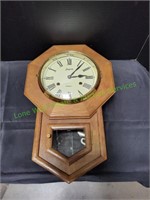 Spiegel & Co 30 Day Wood Wall Clock w/Key